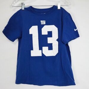 New York Giants T-Shirt Boys Youth Medium Nike Athletic Cut Tee Odell Beckem Jr